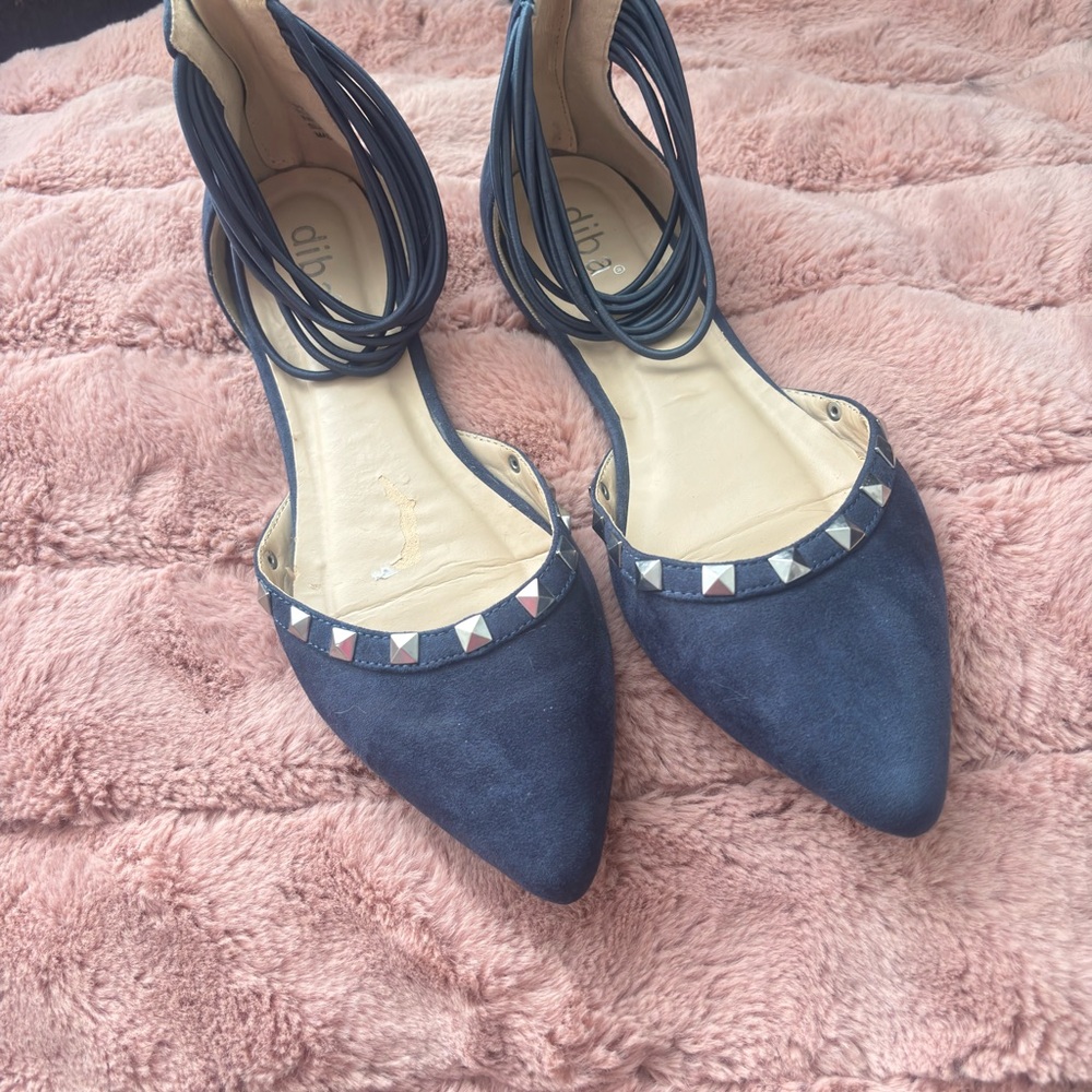 Diba Navy Blue Pointed Flats